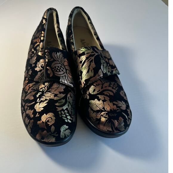 Alegria Shoes - Alegria Lauryn LAU-557 Women’s US 12 EU 43 Floral Metallic Leather Comfort Shoes